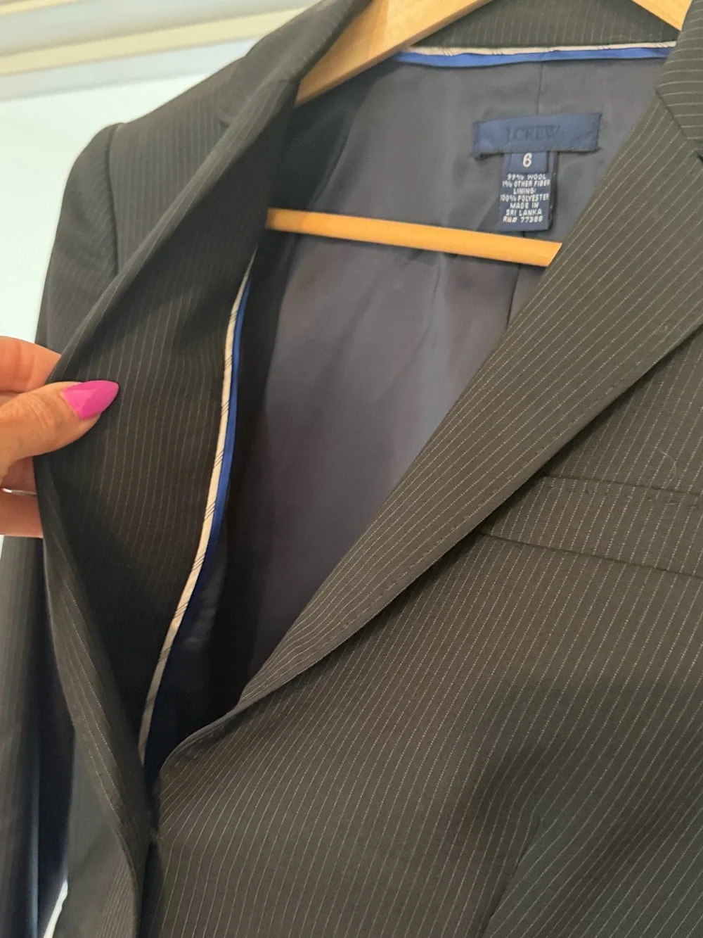 J. Crew Dark Blue  Pinstripe Women's Blazer